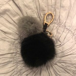 Rabbit fur keychain.